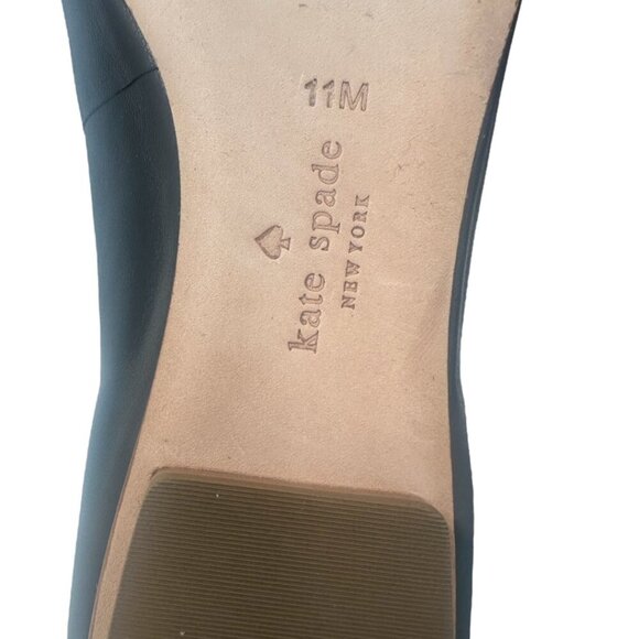 New Kate Spade Elliot “FUN” Printed Black Leather Pointed Toe Flats Size 11 - Picture 10 of 13